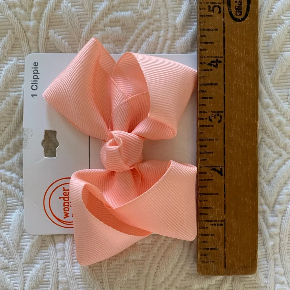 NWT Wonder Nation Grosgrain Hairbow Clip Light Orange Peach Girls
